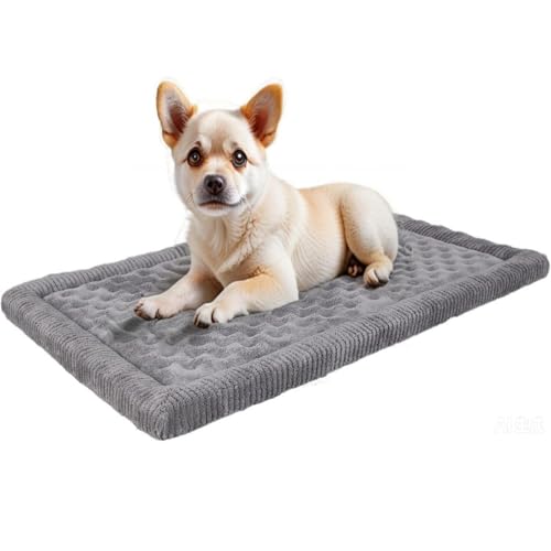 Hundebox-Pad, 106,7 x 71,1 x 2,8 cm, rechteckig, rutschfest, Gummiunterseite, Memory-Schaum für Hundebett-Matte, maschinenwaschbar von Minidear