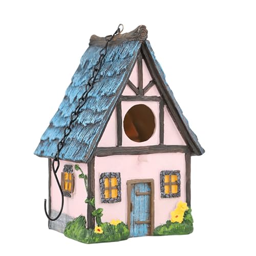 MinkeyBear Kolibri Wellensittiche Nest Käfig Unterschlupf Ständer Nest Käfig Bemalte Verstecke Nest Käfig Outdoor Spielzeug für Kolibri von MinkeyBear