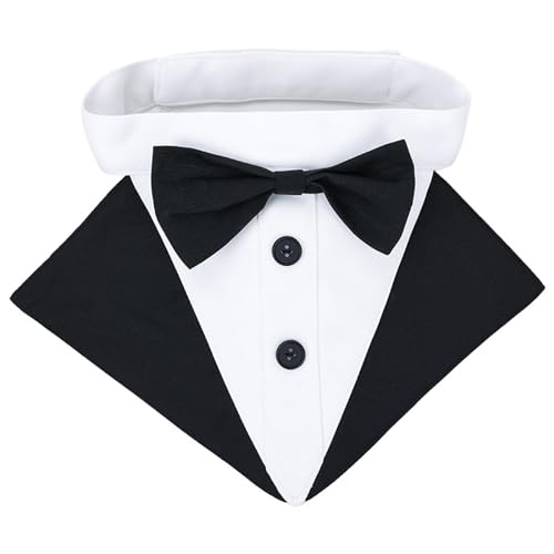 MinkeyBear Speichel-Handtuch für Haustiere, mit Western-Anzug, Katzenhalsband, verstellbare Halsbekleidung, Kaninchen, Welpen, Festival, Hochzeit, Party von MinkeyBear