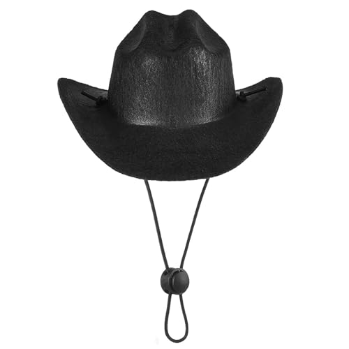 MinnowXY Modischer Cowboyhut für Katzen, Hunde, Festival, Haustier-Cowboy-Kappe, Hundekostüm, schöne kleine Mütze, Kopfbedeckungen für Teddyhunde, Polyester von MinnowXY