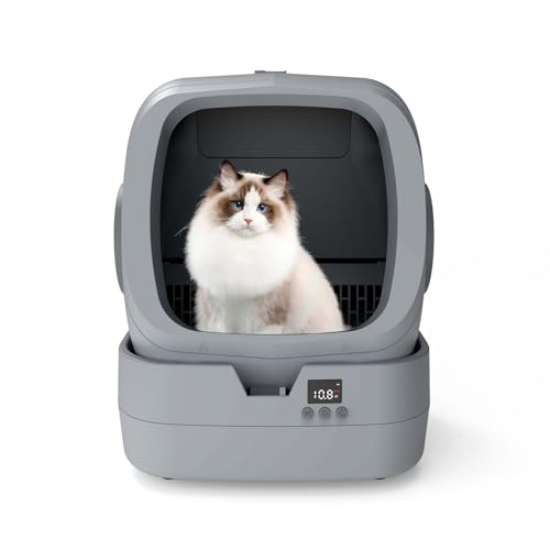 Selbstreinigende Katzentoilette - 75L Ultra-leise, Multi-Katzentoilette mit APP-Überwachung - Smart Health Monitor, Safe Anti-Pinch, Automatische Katzentoilette Selbstreinigung von Mintakawa