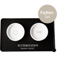 Minty&Marla XXL Futterstation 3er Set Katze schwarz von Minty&Marla