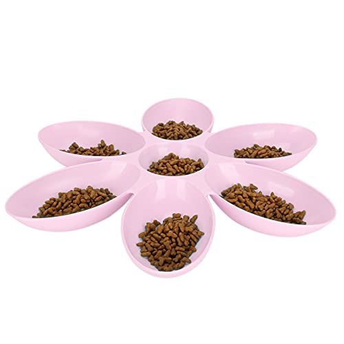 Katzennäpfe in Lebensmittelqualität, Blütenblätter Geformt, 6 Gitter, Futternapf Futter und Wasser (Rosa) von Miokycl