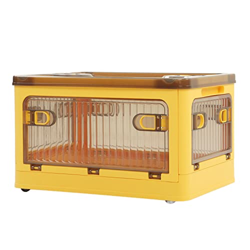 Miokycl Faltbare Aufbewahrungsbox mit abnehmbaren Rädern, kleine stapelbare Aufbewahrungsbehälter für Wohnzimmer, Schlafzimmer (Gelb) von Miokycl
