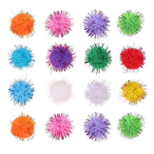 Mipcase Gehirn Spielzeug Katzenminze Spielzeug Katze B? Interaktives Spielzeug für K?tzchen übung Katzen Glitter Spielzeug Sparkle Pom Pom Balls 100 Stücke 3Cm Katzentoilette Kitten von Mipcase