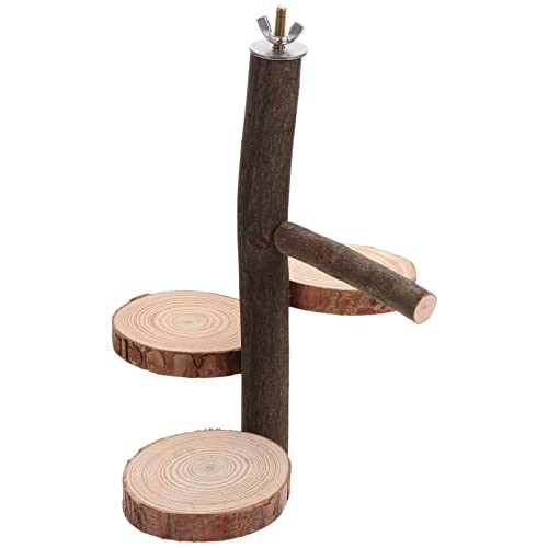 Mipcase 1 Set Natürliche Holz Bird Perch Stand Parags Perch Platform Übung Spielplatz Spielzeug Paw Schleifstab Bird Käfig Zubehör für Wellgien Cockatiel Conure Sittich Lovebirds von Mipcase