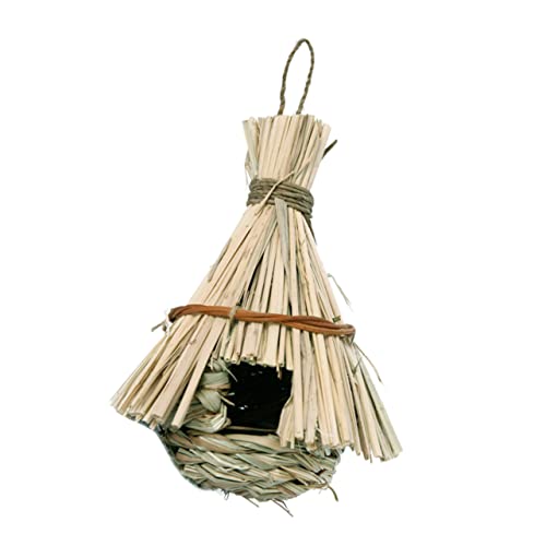 Mipcase 1 Stück Vogelkäfig Züchten Ruhen Schmuck Hand Fink Haus Für Gartenarbeit Gras Ornament Outdoor Vogel Kreativ Gemütlich Nest Versteck Vögel Vogel Gewebtes Tropfenförmiges von Mipcase