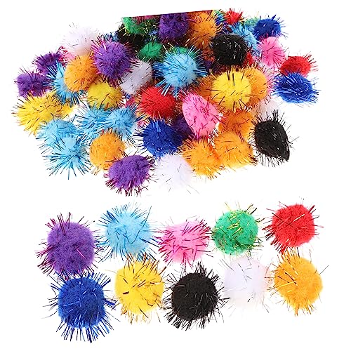 Mipcase 100st Flauschige Dekorationen Pompons Basteln Wollknäuel Fuzzy-bälle Für Katzen Flauschiges Katzenspielzeug Pom Pom Bälle Für Katzen Spielzeuge Puff Kind Haarball Snacks Für Katzen von Mipcase