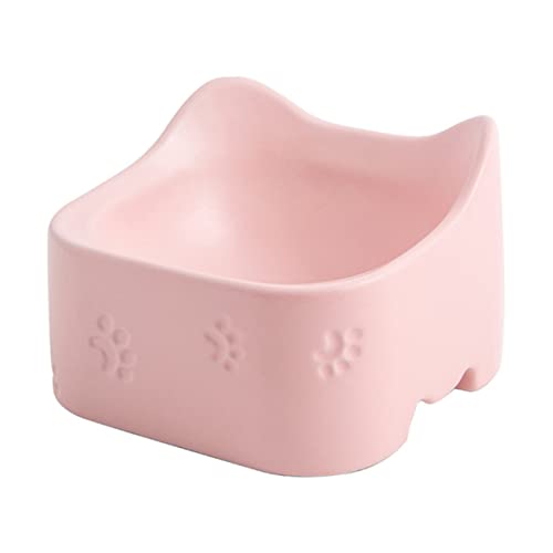 Mipcase Futternapf 1Pc Futterspender Katze Hunde Essen Wassernapf Skid Katzen Cartoon Gerichte Anti Rosa Hamster Geformt Für Kätzchen Keramik Welpenhalter Trinknäpfe Keramik Katzenschalen von Mipcase