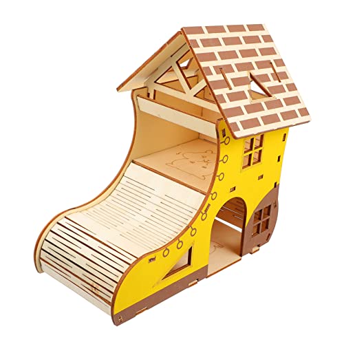 Mipcase 4-in-1 Hamsterhaus Klettergerüst Holz Haustier Hamster Spielzeug Versteck Für Rennmäuse Mäuse von Mipcase