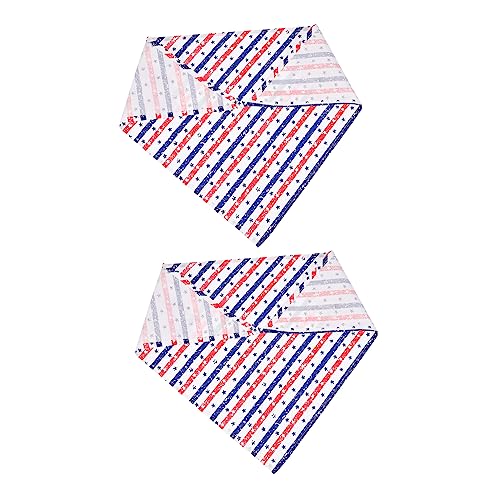 Mipcase 2st Lätzchen Verstellbares Bandana Für Haustiere Haustier Taschentuch Hundeschal Haustier-speicheltuch 4. Juli Hundebandana Katzenbandana Dreieck Haustier Hund Baby Polyester von Mipcase