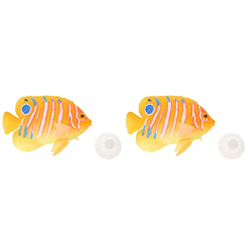 Mipcase 2 STK Künstlicher Fisch Aquarienfische Aquariensimulation Fisch Aquarium Ornament Glowing Schwimm Fisch Künstlicher Kaiserfisch Aquarium Gefälschter Fisch Zierfische Modell Plastik von Mipcase