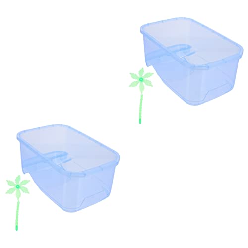 Mipcase 2 Sätze Schildkrötenbecken Spinnenpanzer Transparenter Eidechsenkäfig Panzer Für Wasserschildkröten Transporter Aus Kunststoff Kleines Tier Reptichip Tragbar Kunststoff-Box Plastik von Mipcase