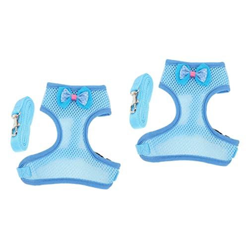 Mipcase 2 Sets Trainingsgeschirr Bequeme Weste Mittlere Traktion Für Gehen des Hahns Zugriemen Leine Ente Bowknot Sky Traning M Blau Kleine Henne Atmungsaktiver Vogel Mit Mesh-Gürtel von Mipcase