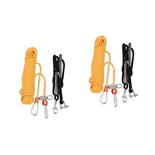 Mipcase 2 Sets Welpenläufer Camping Hinterhof Haustierkabel Zubehör Nylon Schwere Kette Outdoor-Leine Hundezubehör Training Überprüfung Befestigungen Hundeschnur Pflichtlauf von Mipcase