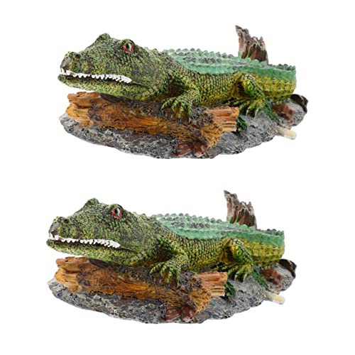 Mipcase 2 Stück Aquarium Dekorative Ornamente Tier Aquarium Meeresschildkröte Spielzeug Tiere Spielzeug Aquarium Höhle Krokodile Spielzeug Alligator Aquarium Landschaftsbau Dekoration von Mipcase