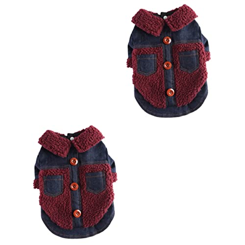 Mipcase 2st Kleidung Für Haustiere Hundebekleidung Hundekostüm Kleidung Dekorationszubehör Für Haustiere Welpen Mantel Jacke Hundemäntel Für Kleine Hunde Jeansjacke Weste Polyester Cosplay von Mipcase