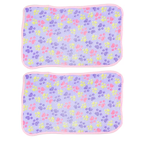 Mipcase 2 STK Hundedecke Hund Schlafmatte Hund Schlafunterlage Hund Warme Matte Warme Haustierunterlage Hunde Wärmende Bettmatte Schlafdecke Violett Verdicken Korallenvlies von Mipcase