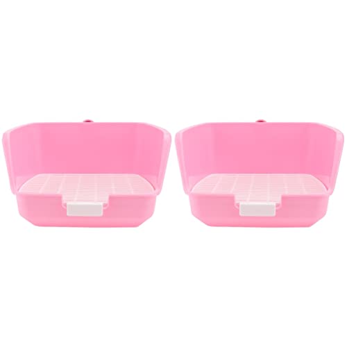 Mipcase Einstreu Für Kleintiere 2 Stücke Frettchen Pfanne Toilette Häschen Töpfchen Badezimmer Urin Käfig Mini Entzückendes Tier Rosa Schweine von Mipcase