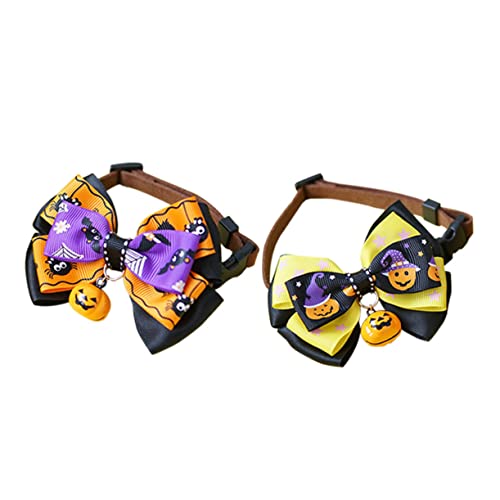 Mipcase 2-Teiliges Design-Kostüm Für Bell-Xs-Haustiere Bowknot Hündchengröße Halloween-Kürbis-Outfit Niedliches Hündchen-Halsband Zum Einfachen Binden Mit Pflegeketten von Mipcase