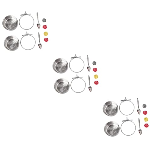 Mipcase 24 Stück Futterständer Metall Für Nymphensittiche Papageienschaufel Für Schale Becher Käfig Sittiche Nymphensittiche Birad Wellensittiche Vogelbecher Schalen Grau von Mipcase