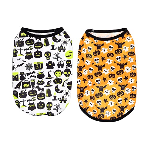 Mipcase Halloween-Haustierkostü 2pcs Haustier Dekorative Weste Haustier Kostü Hund Kleidung Halloween Hundepelpe Kleidung Haustierweste von Mipcase