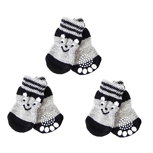 Mipcase 3 Paare Hundeschuh Socken Hundeschuhe Pfotenschützer Für Hunde Hundestiefel Für Kaltes Wetter Welpensocken Krallenabdeckungen Für Katzen Haustier Schuhwerk Baumwolle Drinnen von Mipcase