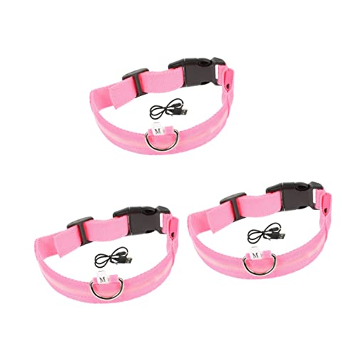 Mipcase 3 Sätze Hundehalsband Sicherheitshalsband Für Hunde Reflektierendes Haustierhalsband Helles Sicherheitshalsband Für Haustiere Katzenhalsbänder Siebdruck Polyester Einstellbar von Mipcase