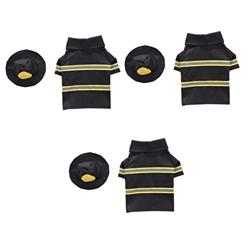 Mipcase 3 Sätze Feuerwehruniform Kleidung Weihnachtsmann-kostüm Süße Hundekostüme Neuartiges Hundekostüm Verwandelter Mantel Hundehemden Hundepullover Hündchen Ältere Ausrüstung Mit Hut von Mipcase