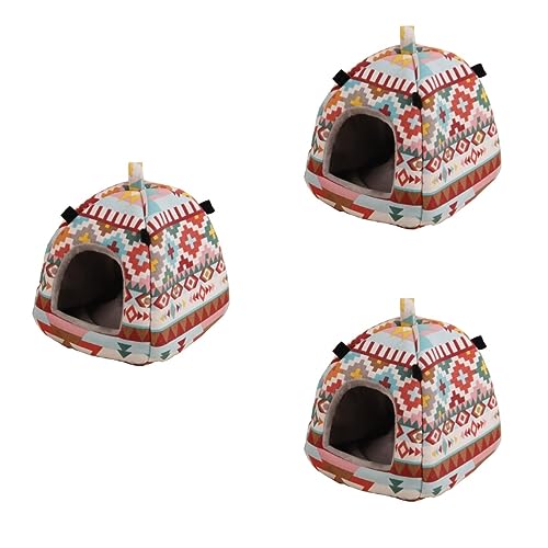 Mipcase 3st Hamsterhausbett Meerschweinchen Kleines Tierhaus Chinchilla-Bett Kaninchenbedarf Meerschweinchen Zubehör Bett Mäuse Warme Matte Meerschweinchen Hütte Vögel Hamsterkäfig von Mipcase