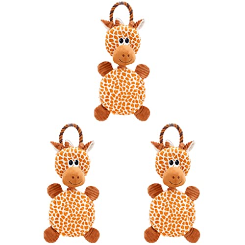 Mipcase Kauspielzeug 3 Stück Plüschförmige Kleine Leoparden Cartoon Hundezubehör Giraffe Kauen Haustier Quietschend Für Für Haustiere Plüschtiere von Mipcase