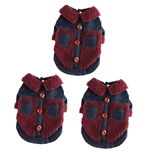 Mipcase 3-teiliges Hundebekleidungsset Warmhaltende Stilvolle Jacke Winddichter Warmer Welpenmantel Für Den Täglichen Gebrauch von Mipcase