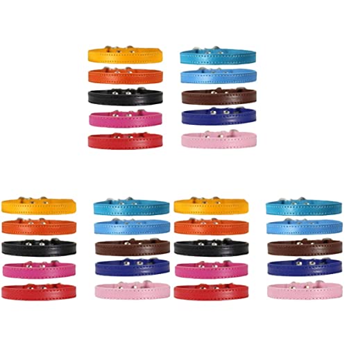 Mipcase 30 Stück Partykennzeichnung Neugeborene. Welpen Sicherheit Halskette Ornamente Hund Pu Halsband Identität Halsband Zubehör Gürtel Bandana Welpen Leder Chic Id Hunde Weiche von Mipcase