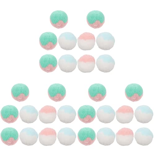 Mipcase 30 STK Katze Plüschtierball Plüschtiere Pompon-Ball-Spielzeug Chimmy Plüsch Katzenkauball Katze Spielt Katze Behandeln Ball Kätzchen-trainingsspielzeug Trainingsball Plüsch Katze von Mipcase