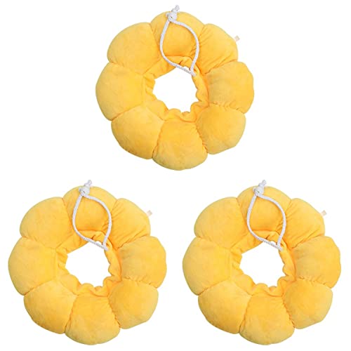 Mipcase 3Pcs Halsband S Haustier Lecken Genesung nach Der Operation Kratzer Sonne Hund Größe Katze Hals Elizabeth Heilung Einstellbar Anti Halsband Biss Sonnenblume Kreis von Mipcase