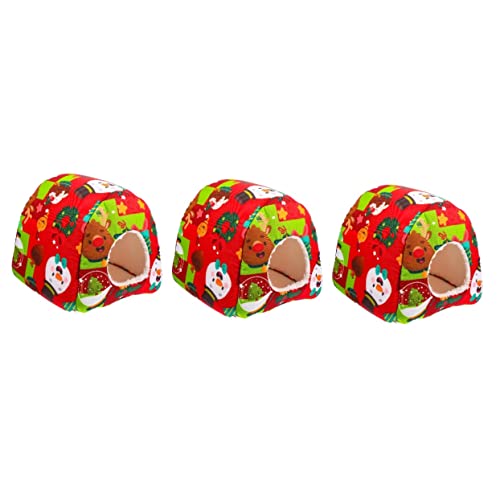 Mipcase Papageienversteck 3Pcs Meerschweinchennest Spielzeug Papagei Warmes Bett Papageienhaus Bett Kleines Haustier Schlafbett Geschmeidiges Hamsterbett von Mipcase