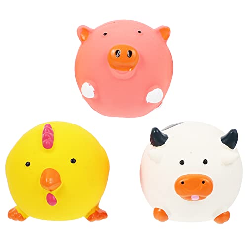 Mipcase Gehirn Spielzeug 3Pcs Squeak Latex Welpe Welpe Zahne Spielzeug Welpe Bite Spielzeughund Puzzle Spielzeug Spielzeug Lustiges Tier Puzzle-Spielzeug von Mipcase