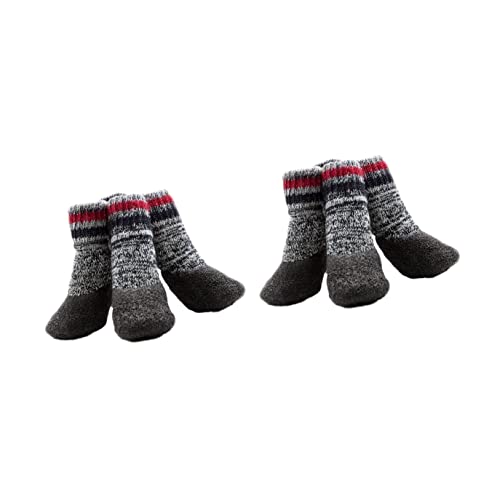 Mipcase 4 Paare Hundesocken Für Den Winter Hundesocken Für Kleine Mittelgroße Hunde Hundestiefel Socken Für Hunde Hund Warme Socken Hundesocken rutschfest Graue Socken Pfote Haustier von Mipcase