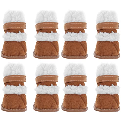 Mipcase 4 Paare Schneestiefel Für Haustiere Schneeschuhe Für Haustiere Anti-rutsch-Schuhe Für Haustiere Hundeschuhe Für Große Hunde Chihuahua-Booties Verdicken Wanderstiefel Sherpa von Mipcase