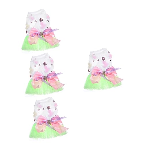 Mipcase 4 Stück Hund Prinzessin Kleid Hundekleid Für Mädchen Welpen Geburtstag Outfit Haustier-Blumen-Sommerkleid Welpe Tutu-Rock Hund Hochzeitskleid Kleiner Hund -Hund Polyester von Mipcase