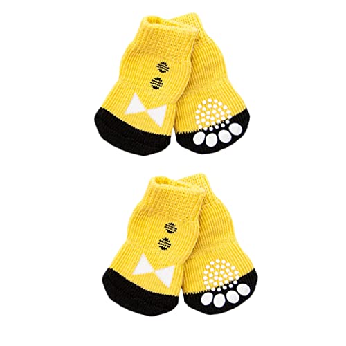 Mipcase 4 Stück Haustierzubehör Welpenbedarf Sockenschuhe Haustiersachen Haustiersocken Hundesocken Baumwollsocken Für Haustiere rutschfest Haustier Socken von Mipcase