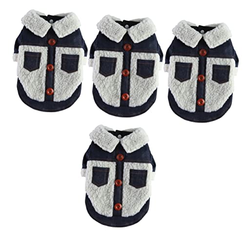 Mipcase 4 Stück Kleidung Für Haustiere Atmungsaktive Hundekleidung Modische Hundebekleidung Winter Hundemantel Abriebfeste Hundejacke Denim-Hunde-Hoodie Mittlerer Hund Pyjama Polyester von Mipcase