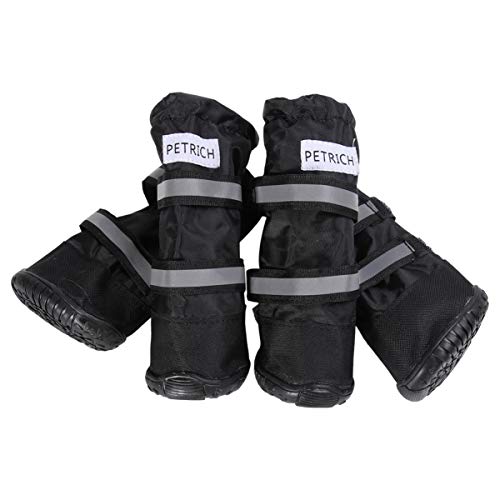 Mipcase 4 Stücke Regen Hund Stiefel Schnee Booties Anti Pet Schuhe Größe Schwarz von Mipcase