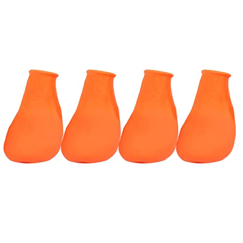 Mipcase 4er Set wasserdichte Hundeschuhe rutschfeste Gummistiefel Für Outdoor Aktivitäten Strapazierfähige Pfotenschützer Für Hunde Und Katzen Orange Größe S von Mipcase