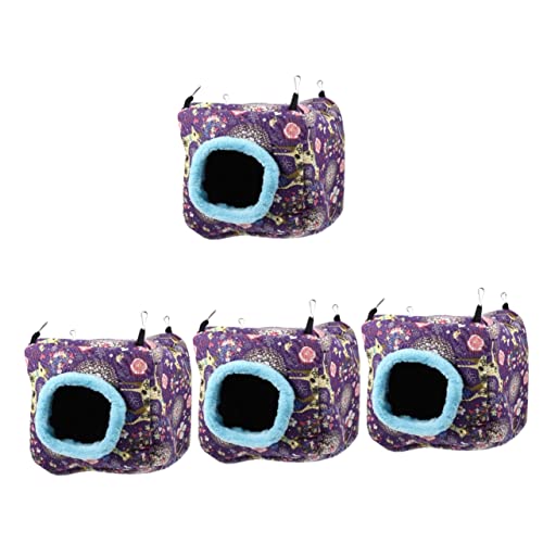 Mipcase Hamsterhaus 4Pcs Papagei Schlafen Haustier Hase Bett Für M Igel Platz Kaninchen Versteck Bequem Warm Nest Ratte Haustiere Ruhekäfig Hütte Frettchen Höhle Guinea Kaninchenhöhlen von Mipcase