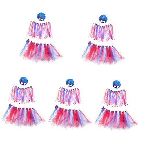 Mipcase 5 Sätze Haustier Hut Patriotisches Hundekleid Tutu Haustierrock Zum Unabhängigkeitstag Tutu-Kleid Für Haustiere Patriotische Hundemützen Fahne Polyester Kleidungsstücke Cosplay von Mipcase