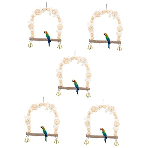 Mipcase 5st Papagei Schaukelring Papageienständer Vogel Papagei Schaukel Spielzeug Vogelbarschständer Jaulas para Pajaros Periquitos Vogelschaukel Sittich Schaukelgestell Schwingen Hölzern von Mipcase