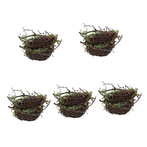 Mipcase 5st Simuliertes Vogelnest Gartengewebter Vogel Gartenbaum Künstlicher Vogel Decoraciones para Sala De Casa Gewebte Vogelhäuser Kolibri Hängen Vogelschale Zubehör Draussen Rattan von Mipcase