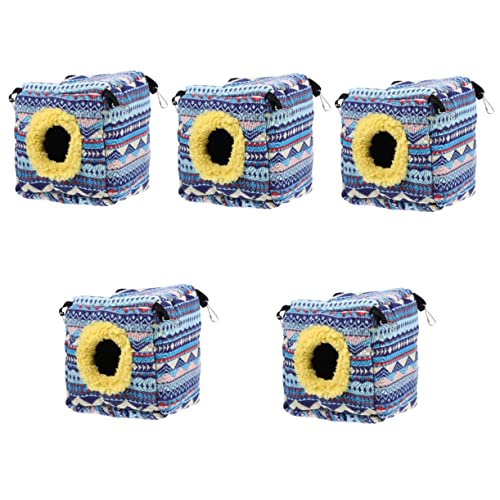 Mipcase 5Pcs Ratten-Igel-Höhlen-Haus-Bett Schlafendes Tier-Versteck-Käfig-L Wärmendes Blau Für Plüsch-Versteck-Hängende Hütte von Mipcase