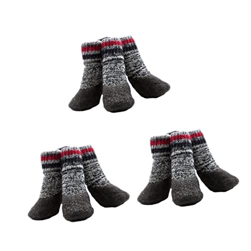 Mipcase 6 Paare Hund Warme Socken Hundesocken Für Kleine Mittelgroße Hunde Hundesocken Für Den Winter rutschfeste Stiefeletten Für Hunde Hundesocken Wasserdicht Sohlen Weihnachten von Mipcase